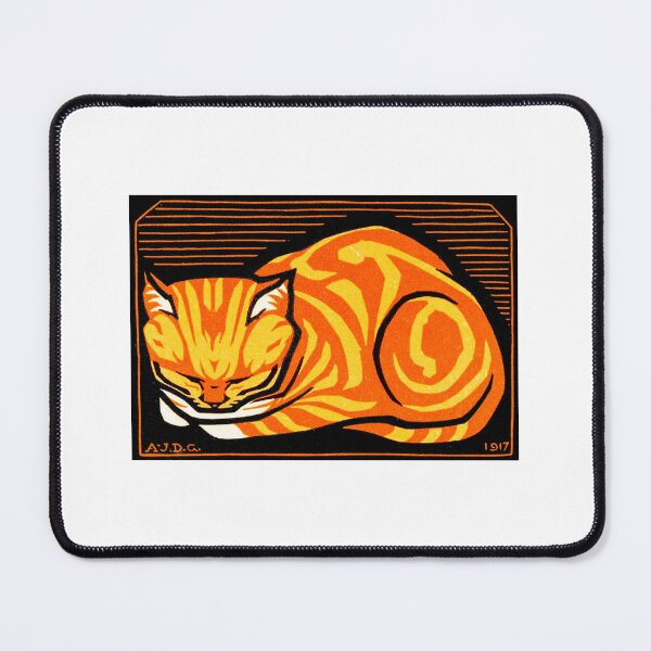 Item preview, sleeping cat on black background designed and sold by BrainFever.