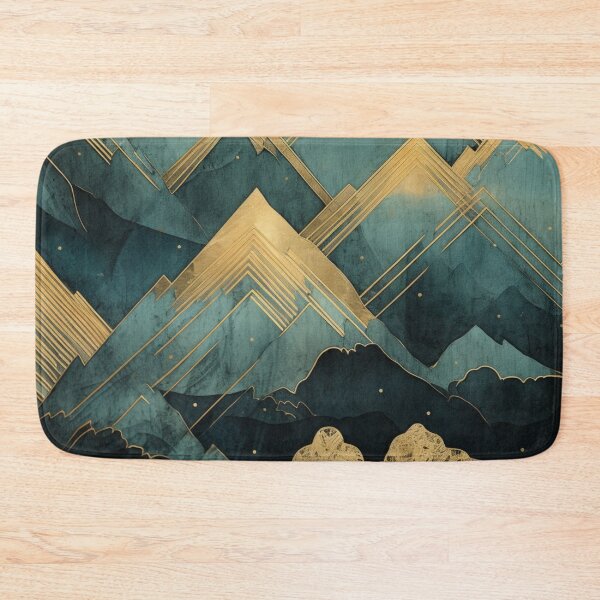 Artikelvorschau, Gold and Cyan Mountainscape entworfen und verkauft von schamsyy.