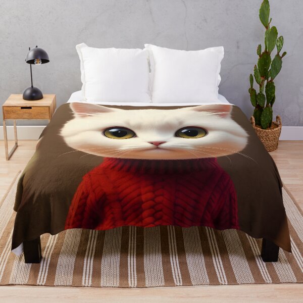 Artikelvorschau, Katze im Strickpullover - moderne digitale Kunst entworfen und verkauft von Ai-michiart.