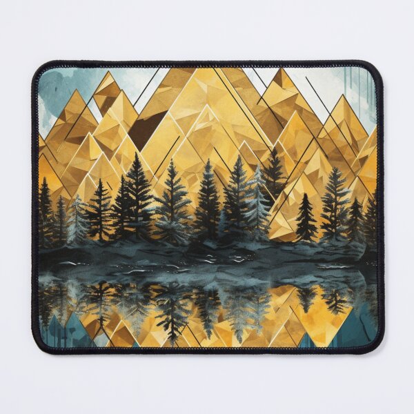 Item preview, cyan and gold mountainscape designed and sold by schamsyy.
