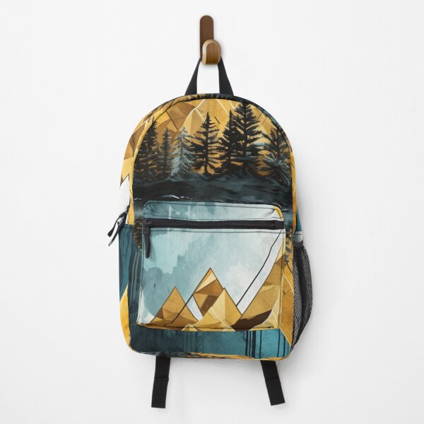 Item preview, cyan and gold mountainscape designed and sold by schamsyy.