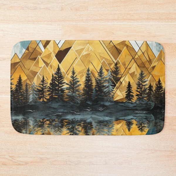 Item preview, cyan and gold mountainscape designed and sold by schamsyy.
