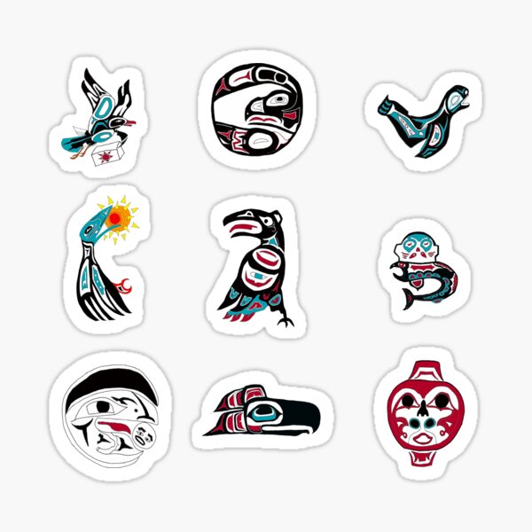 Item preview, Haida Native American Sticker Pack designed and sold by Naomi Gutierrez Parrish.