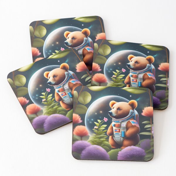 Item preview, Astronaut bear exploring the garden on the space designed and sold by Magical-bear.