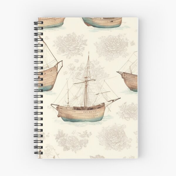 Item preview, Vintage Ship Boat Sketch Design Pattern Print  designed and sold by randomtdesigns.