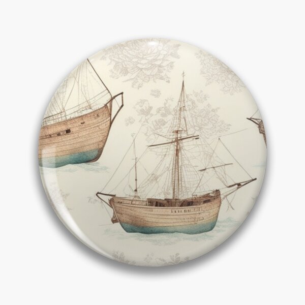Item preview, Vintage Ship Boat Sketch Design Pattern Print  designed and sold by randomtdesigns.