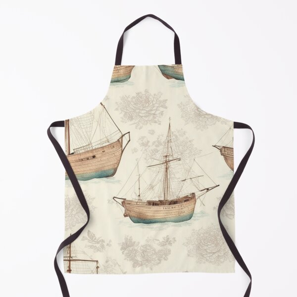 Item preview, Vintage Ship Boat Sketch Design Pattern Print  designed and sold by randomtdesigns.