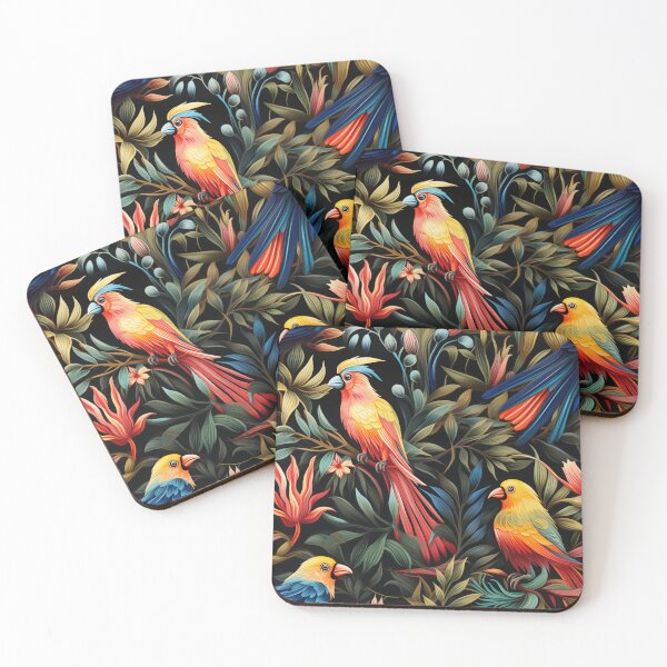 Item preview,  Exotic Plumage: An Aerial Display of Color and Fantasy in the Style of Henri Rousseau designed and sold by SBD-Shop.