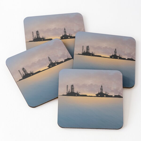 Item preview, Galveston Texas Sunset Oil Rig - Drawing  designed and sold by HauntingWaves.