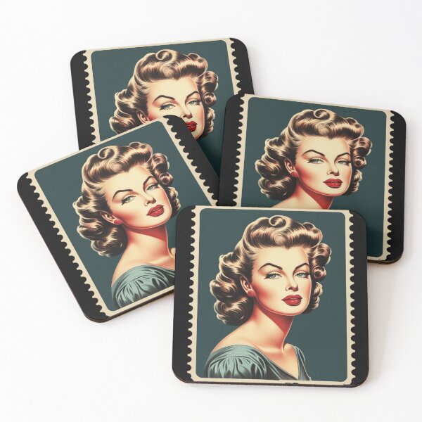 Item preview, A Vintage Stamp of a Pin Up Girl designed and sold by GoodOldVintage.