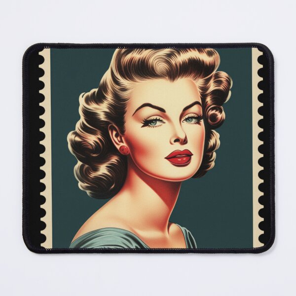 Item preview, A Vintage Stamp of a Pin Up Girl designed and sold by GoodOldVintage.