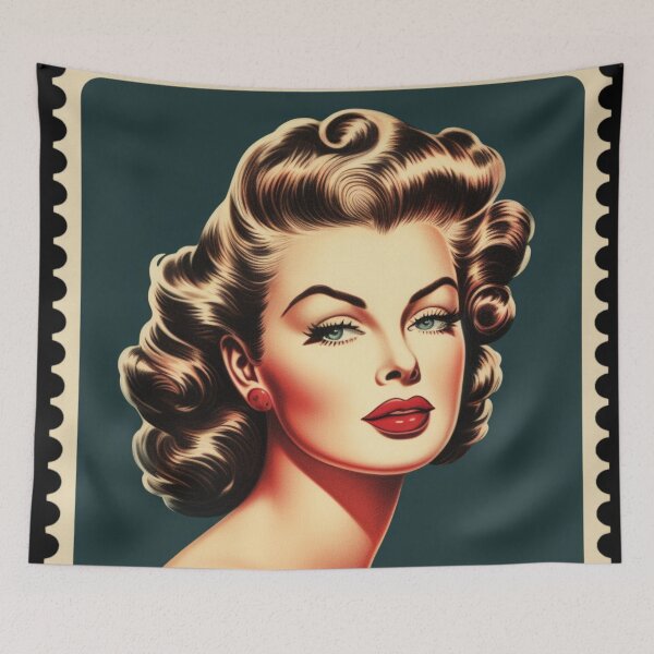 Artikelvorschau, Ein Vintage-Stempel eines Pin-Up-Girls entworfen und verkauft von GoodOldVintage.