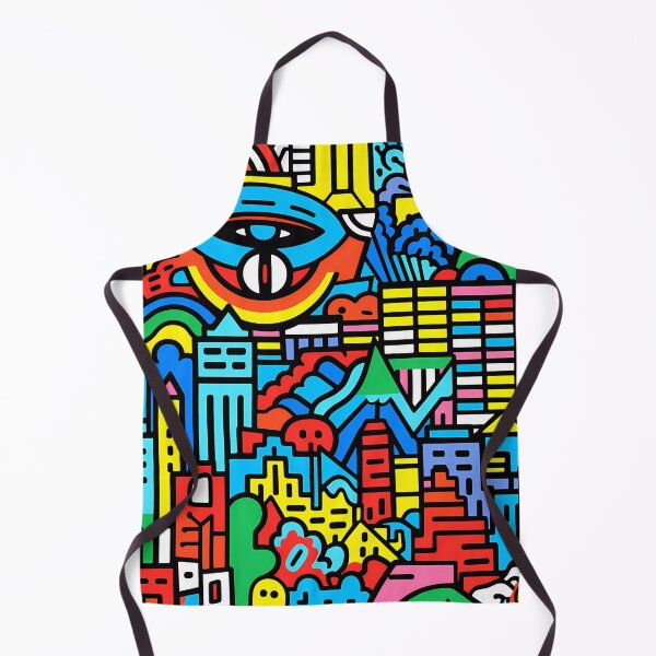 Artikelvorschau, Artistic bright colors black lines abstract geometric city 01 entworfen und verkauft von UnaWu533.