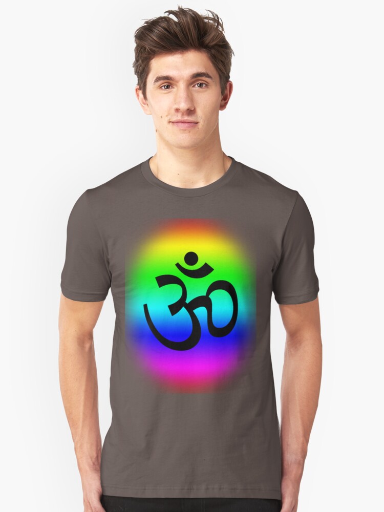 Alternate view of Rainbow Om Slim Fit T-Shirt