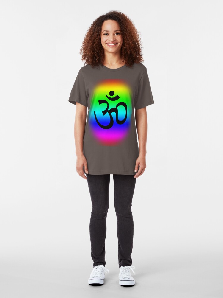 Alternate view of Rainbow Om Slim Fit T-Shirt