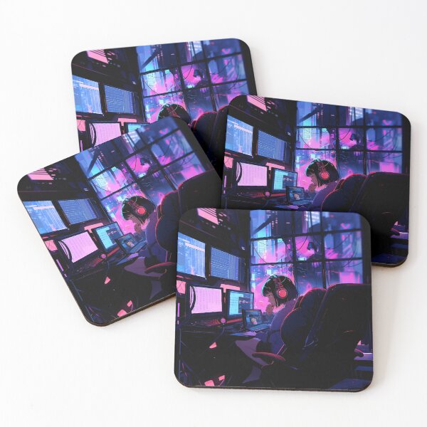 Item preview, Tokyo Cyberpunk Neon Girl Hacker designed and sold by Sir Meow Meow.