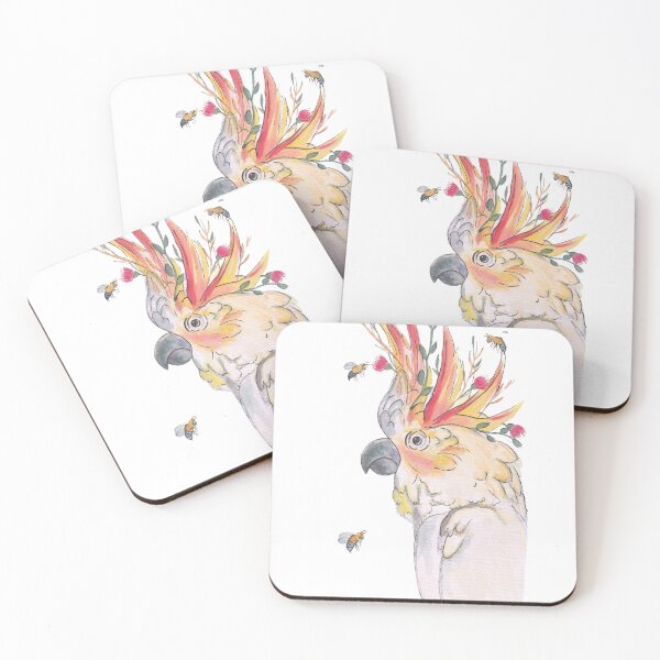 Item preview, Cockatoo with Native Florals watercolour  designed and sold by Cizzle.