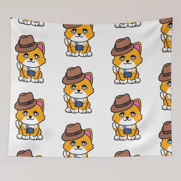 Item preview, Cute Orange Cat is holding a camera designed and sold by Pet Station.