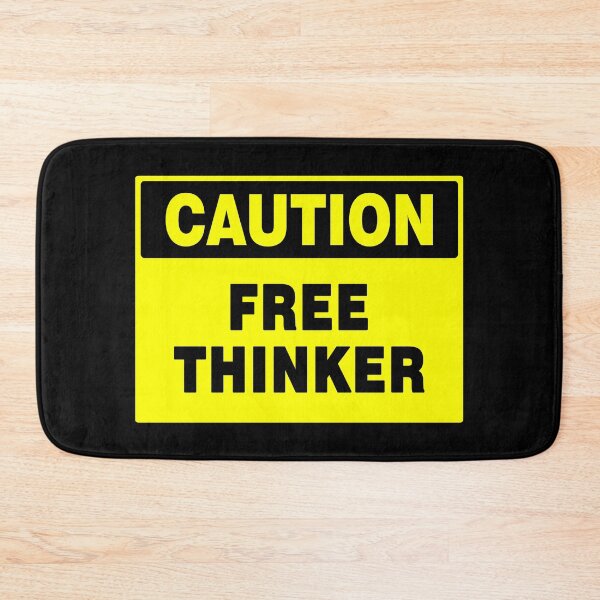 Item preview, Caution Free Thinker Yellow Sign, with Bold Black Font designed and sold by AASparksDesigns.