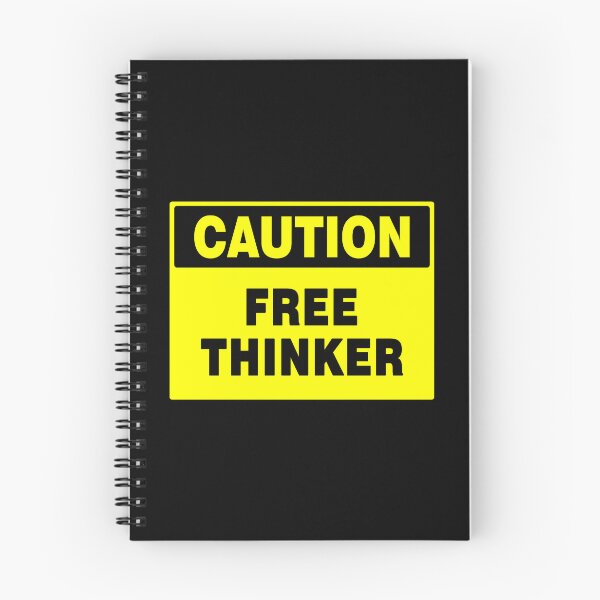 Item preview, Caution Free Thinker Yellow Sign, with Bold Black Font designed and sold by AASparksDesigns.