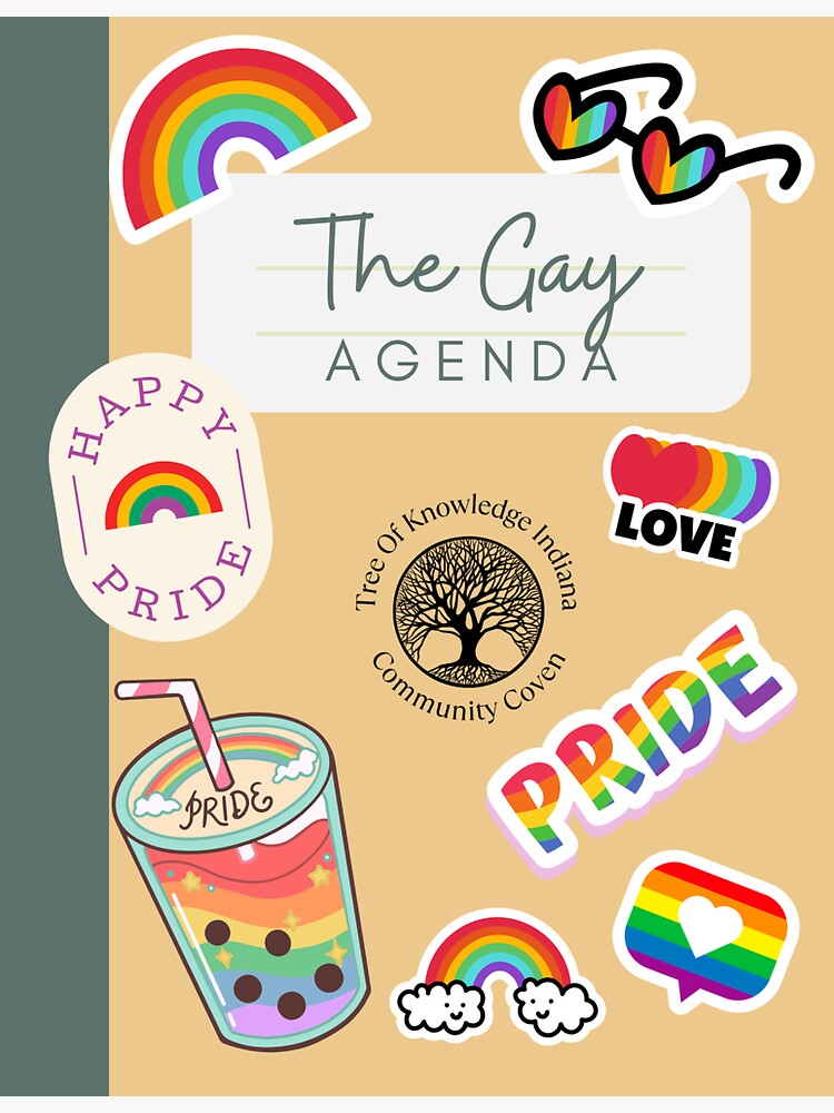 Thumbnail 3 of 3, Sticker, The Gay Agenda designed and sold by treeofknowledge.