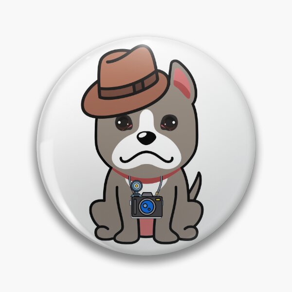 Item preview, Funny grey Dog is holding a camera designed and sold by Pet Station.