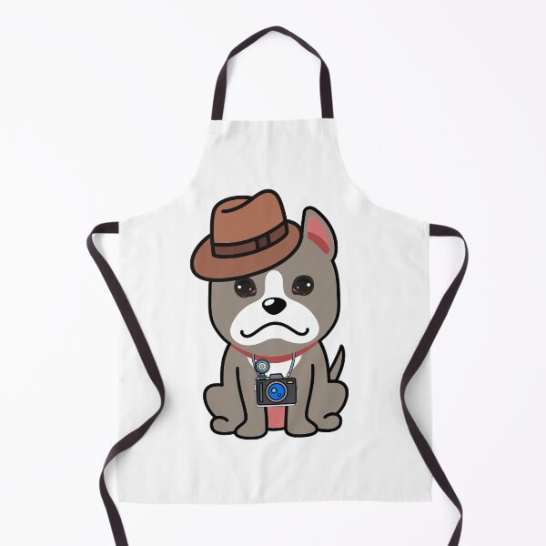 Item preview, Funny grey Dog is holding a camera designed and sold by Pet Station.