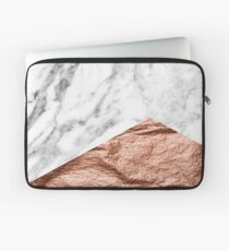 Rose gold foil marble geo Laptop Sleeve
