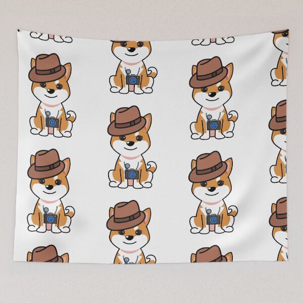 Item preview, Funny orange Dog is holding a camera designed and sold by Pet Station.