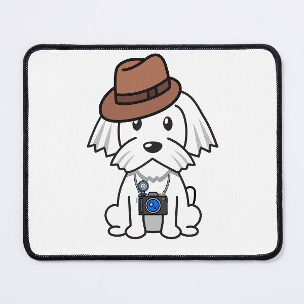 Item preview, Funny white Dog is holding a camera designed and sold by Pet Station.