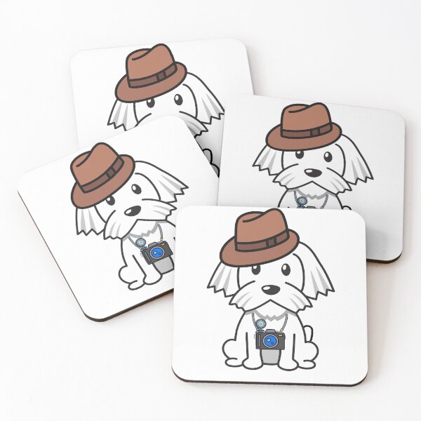 Item preview, Funny white Dog is holding a camera designed and sold by Pet Station.