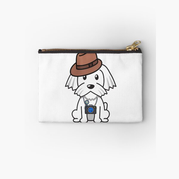 Item preview, Funny white Dog is holding a camera designed and sold by Pet Station.