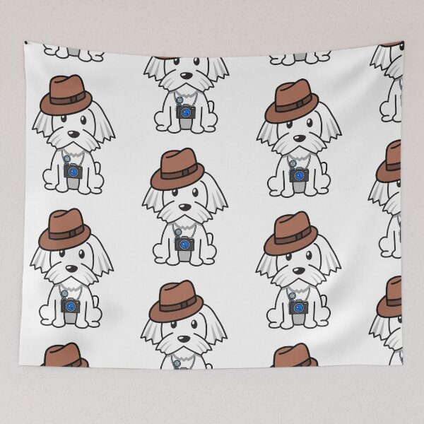 Item preview, Funny white Dog is holding a camera designed and sold by Pet Station.