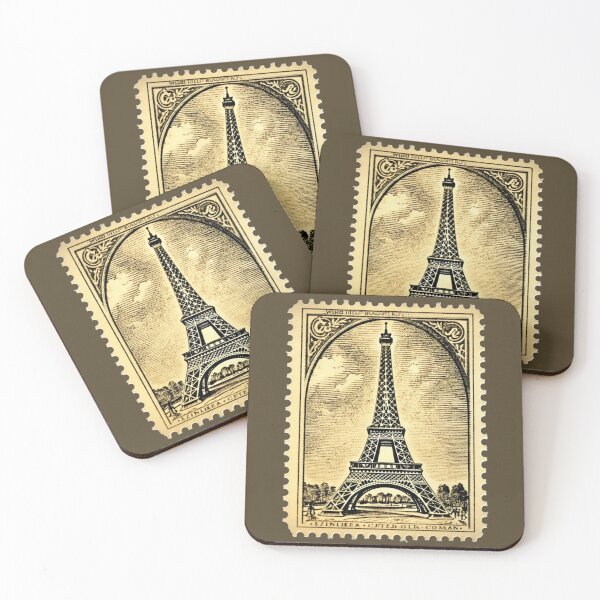 Item preview, A Vintage Eiffel Tower Stamp designed and sold by GoodOldVintage.