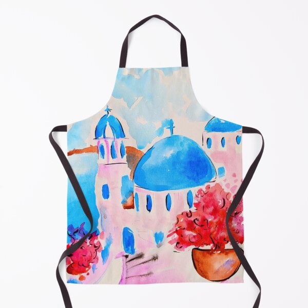 Item preview, Santorini Watercolor illustration designed and sold by Dr.Deepti Mundkur.