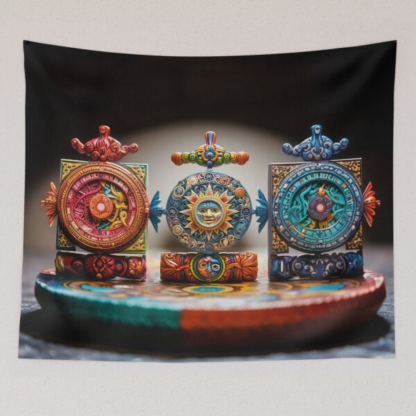 Item preview, "Sun Dial Trilogy: A Celebratory Homage to Aztec Artistry" designed and sold by stevepmp.