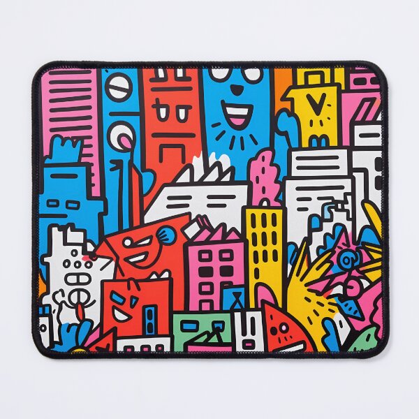 Artikelvorschau, Artistic bright colors black lines abstract geometric city 08 entworfen und verkauft von UnaWu533.