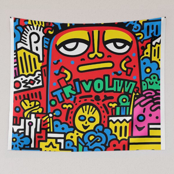 Artikelvorschau, Artistic bright colors black lines abstract geometric city 09 entworfen und verkauft von UnaWu533.