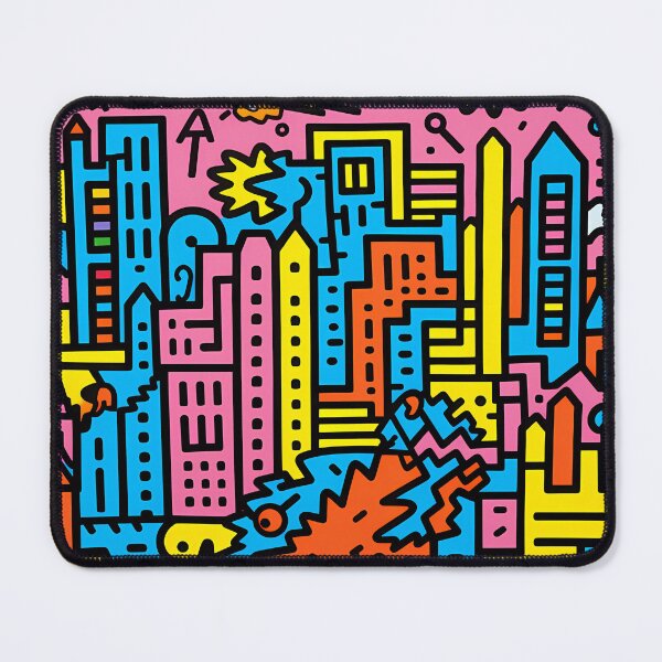 Artikelvorschau, Artistic bright colors black lines abstract geometric city 10 entworfen und verkauft von UnaWu533.