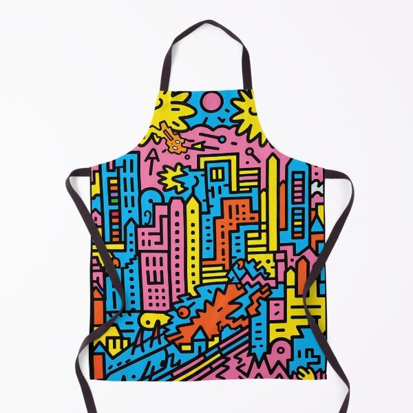 Artikelvorschau, Artistic bright colors black lines abstract geometric city 10 entworfen und verkauft von UnaWu533.
