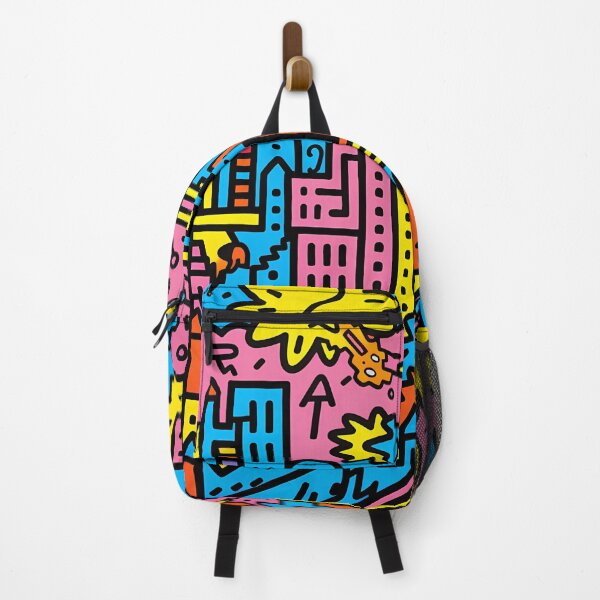 Artikelvorschau, Artistic bright colors black lines abstract geometric city 10 entworfen und verkauft von UnaWu533.