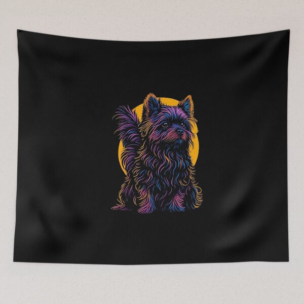 Item preview, Sunset's Guardian: Yorkshire Terrier in Silhouette designed and sold by DesignArtEmpire.