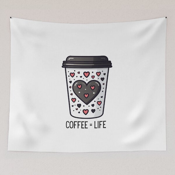 Item preview, Coffee = Life !!! Cute coffee cup design, cartoon style, get your day started right! designed and sold by HandCraftedArt.