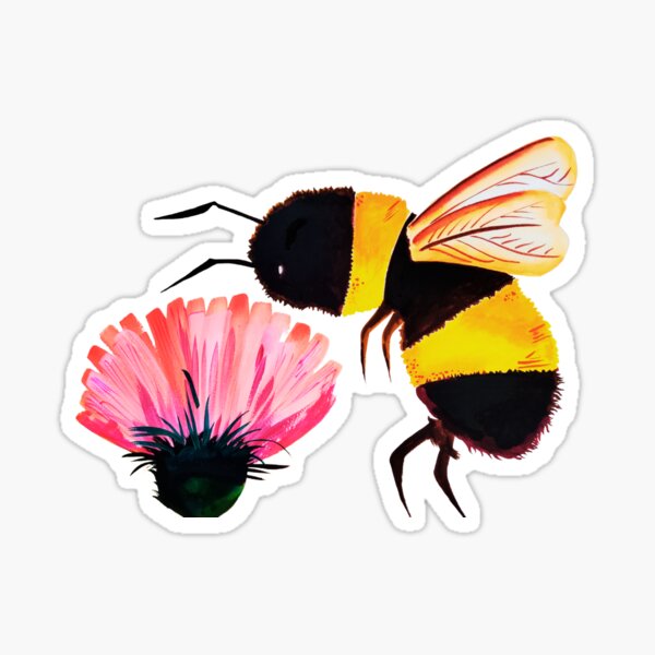 Watercolor Honey Bee Illustration Sticker