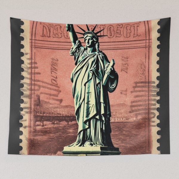 Artikelvorschau, Ein Vintage-Stempel der Freiheitsstatue entworfen und verkauft von GoodOldVintage.