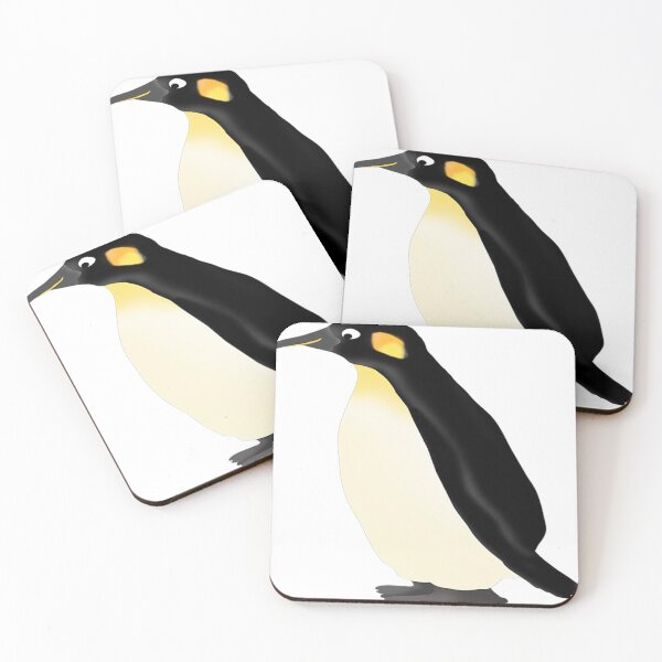 Item preview, Black white penguins with pointed beaks stand curiously designed and sold by BranMalone45.