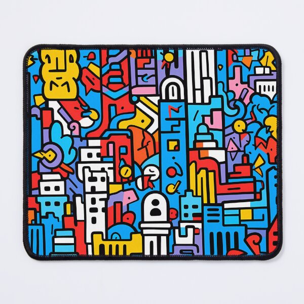 Artikelvorschau, Artistic bright colors black lines abstract geometric city 16 entworfen und verkauft von UnaWu533.
