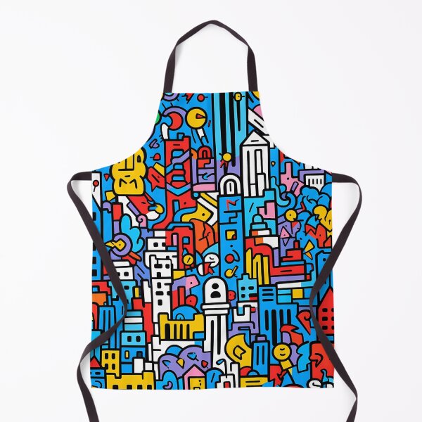 Artikelvorschau, Artistic bright colors black lines abstract geometric city 16 entworfen und verkauft von UnaWu533.