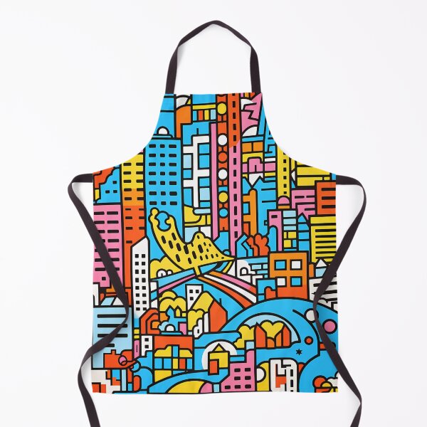 Artikelvorschau, Artistic bright colors black lines abstract geometric city 17 entworfen und verkauft von UnaWu533.