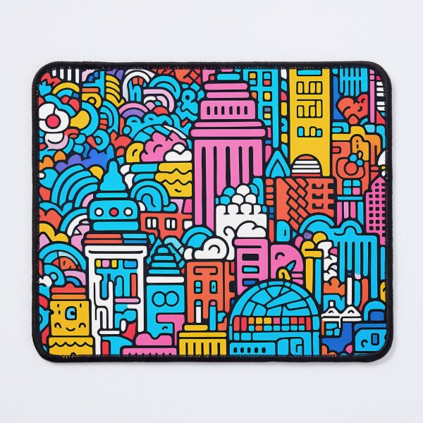 Artikelvorschau, Artistic bright colors black lines abstract geometric city 19 entworfen und verkauft von UnaWu533.